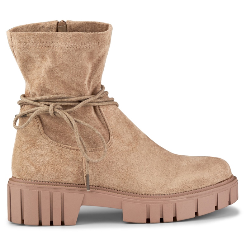 Botas de mulher bege escuro com cano elástico