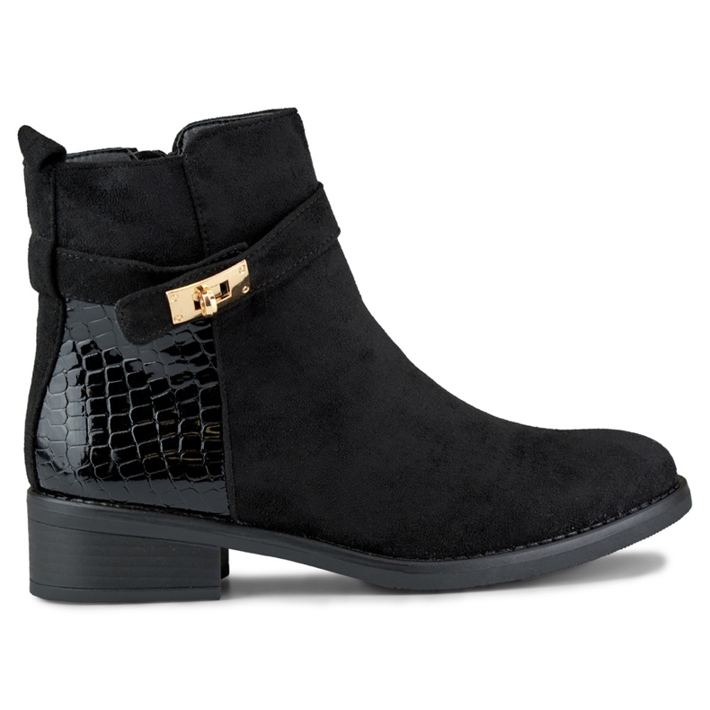 Botas femininas elegantes com sola plana preto Botas femininas elegantes com sola plana preto