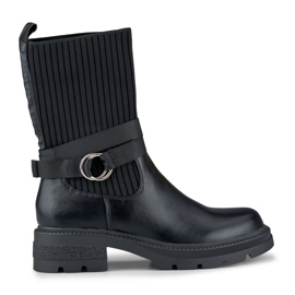 Botas pretas com uma parte superior flexível preto Botas pretas com uma parte superior flexível preto