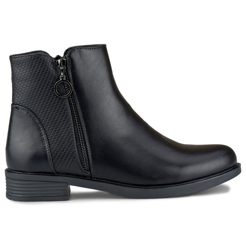 Botas rasas pretas de mulher em pele ecológica preto