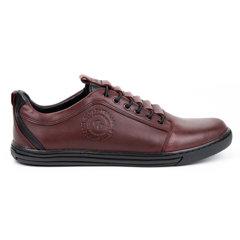 Polbut Sapatos de couro masculinos casuais 2121/2 bordô multicolorido