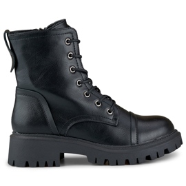 Bota clássica de mulher Brigitte com atacadores preto