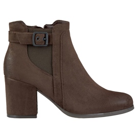 Botas de senhora castanhas com fivela marrom