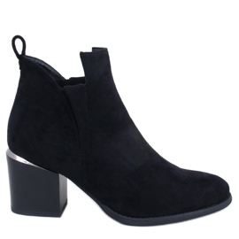 Hallie Botas pretas de camurça com salto alto preto Hallie Botas pretas de camurça com salto alto preto