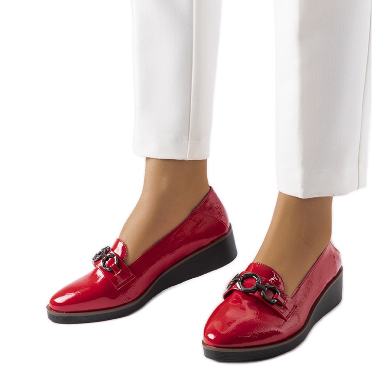 Inna Mocassins vermelhos de cunha da Erin