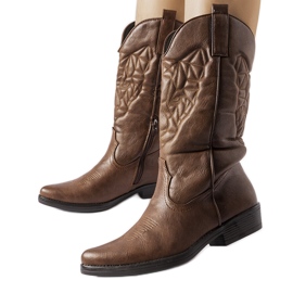 Botas de cowboy rasas marrons, Simonetta castanho