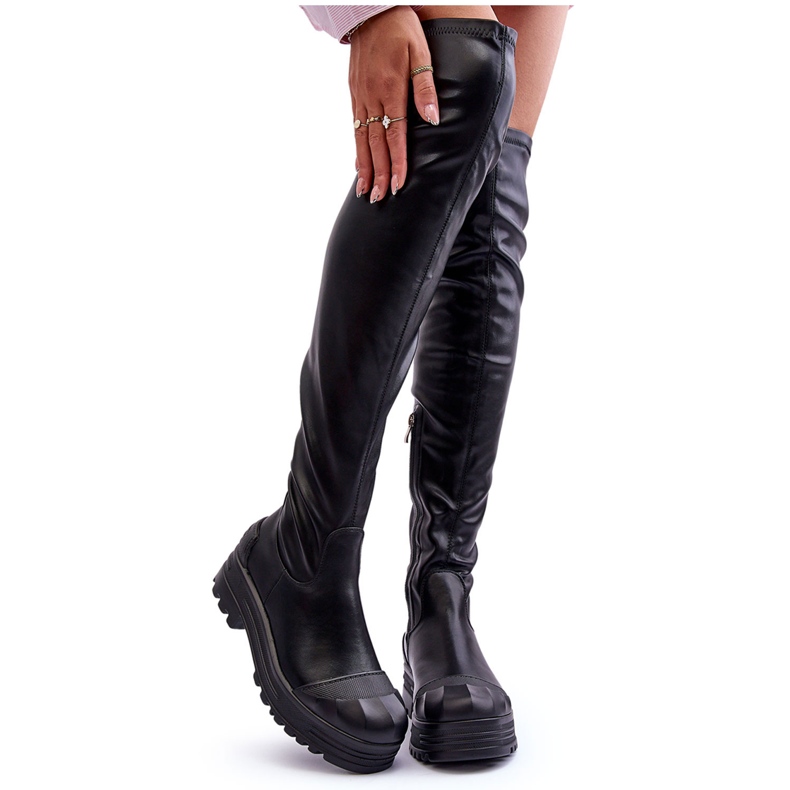 Botas com Zíper Alto Preto Dudesa