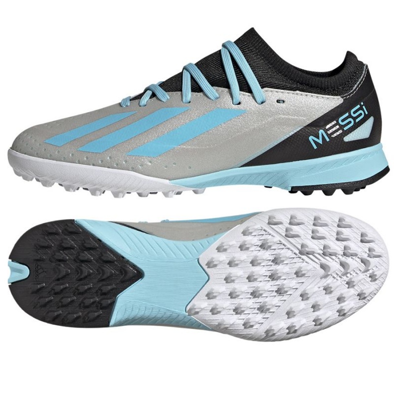 Chuteiras Adidas X Crazyfast Messi.3 Tf Jr IE4073 cinza tons de cinza