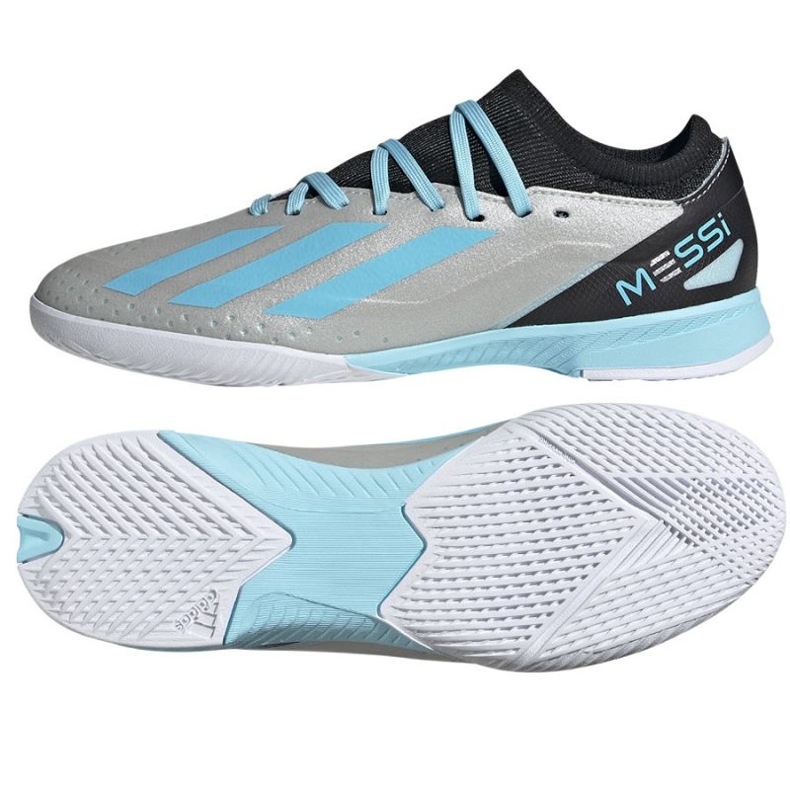 Chuteiras Adidas X Crazyfast Messi.3 In Jr IE4075 prata Chuteiras Adidas X Crazyfast Messi.3 In Jr IE4075 prata