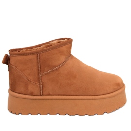 Botas de neve com plataforma da Solnis Camel marrom