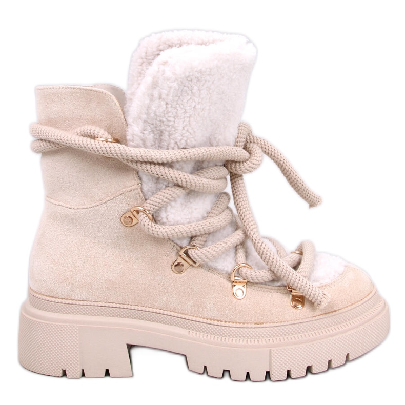 Botas de neve de pele de carneiro Shea Beige bege
