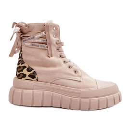 Botas femininas de camurça com plataforma bege claro Rafter