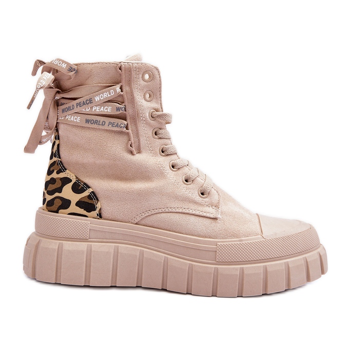 Botas femininas de camurça com plataforma bege claro Rafter