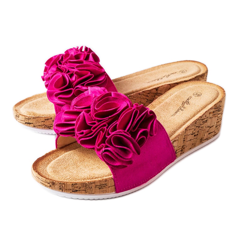 Sandálias de cunha rosa da Estella