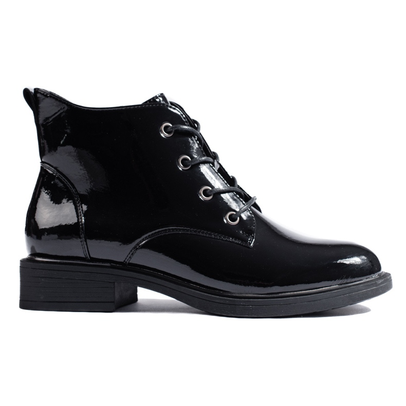 Botas femininas Vinceza lacadas pretas preto