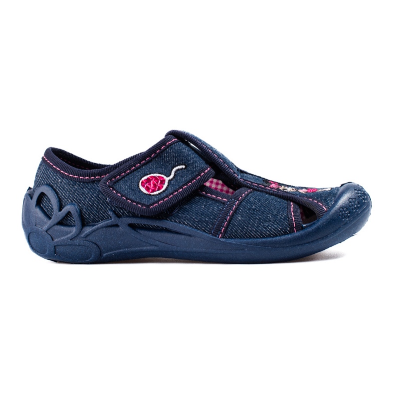 Chinelos de velcro azul marinho Shelovet para meninas