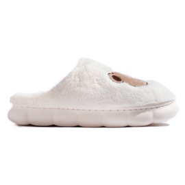 Chinelos de pele branca com ursinho Shelovet branco