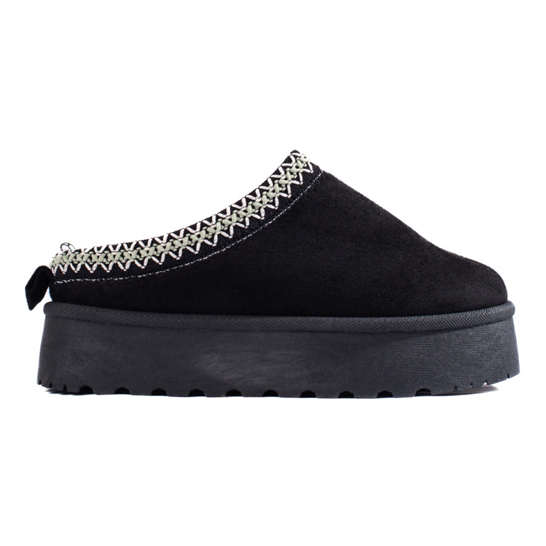 Chinelos de camurça preta da Shelovet preto