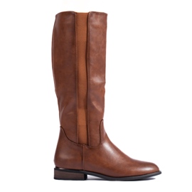 Botas clássicas Shelovet femininas marrons castanho Botas clássicas Shelovet femininas marrons castanho
