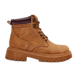 Botas quentes de couro feminino com polos marrons marrom