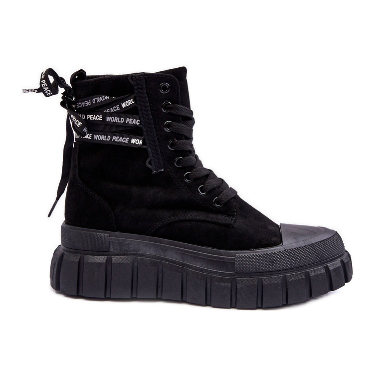 Botas femininas de camurça com plataforma Rafter preta preto