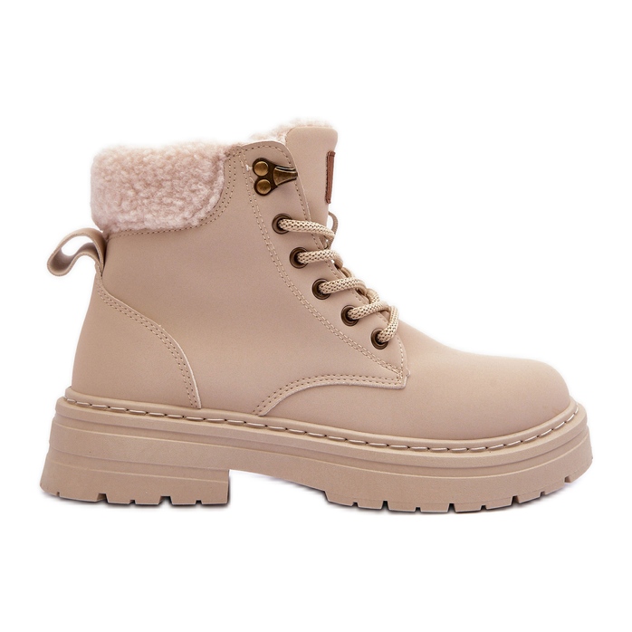 Botas femininas com pele de carneiro Jette bege claro Botas femininas com pele de carneiro Jette bege claro
