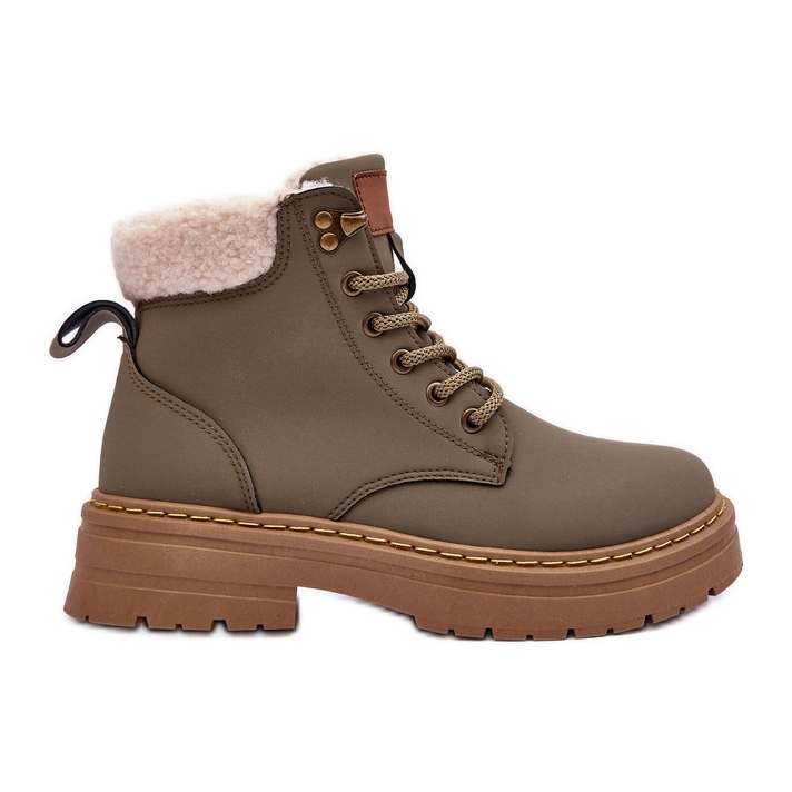 Botas Femininas Com Pele De Carneiro Verde Jette