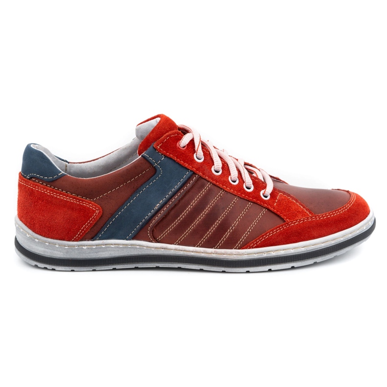 KOMODO Sapatos masculinos de couro polonês 236K vermelho