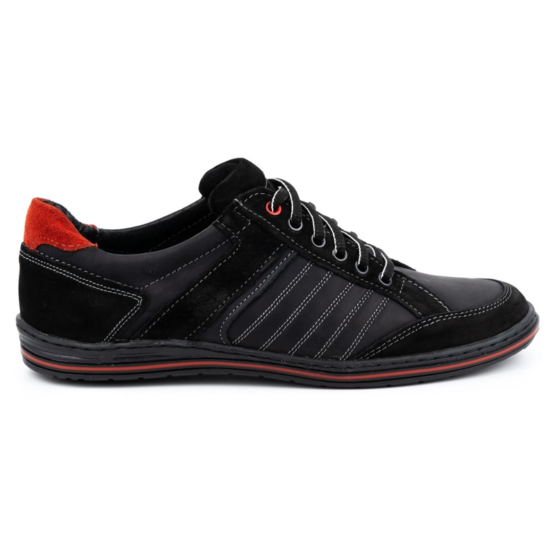 KOMODO Sapatos masculinos de couro polonês 236K pretos