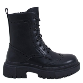Aubert Botas pretas com cadarço preto
