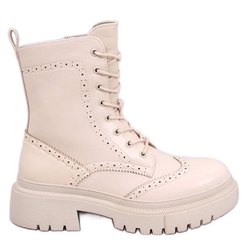 Botas Aubert Beige com cadarço bege