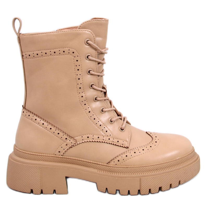 Botas Aubert Khaki com cadarço bege