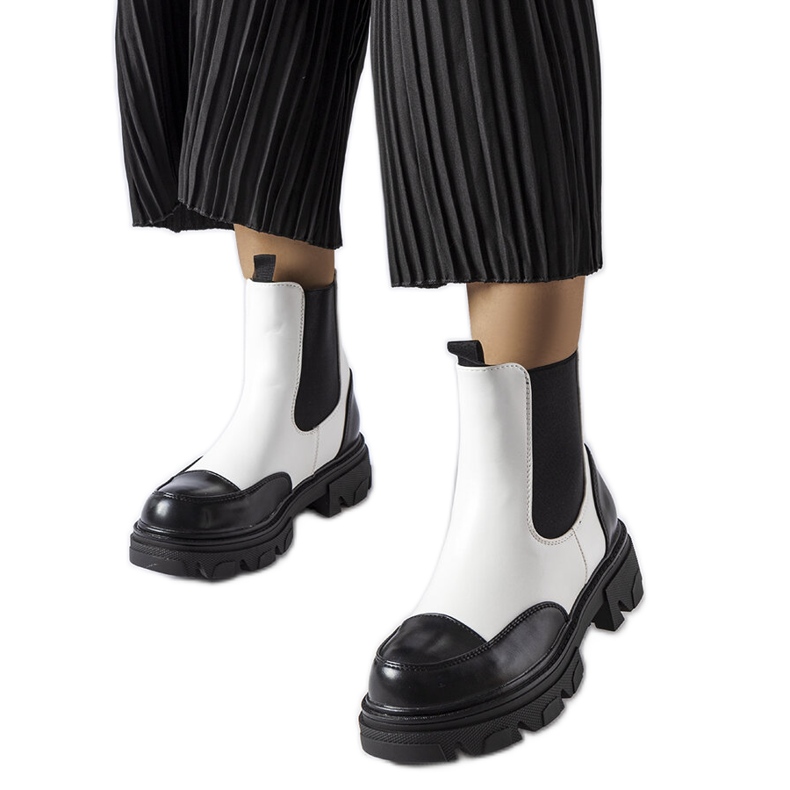 Inna Botas pretas e brancas da Albany branco