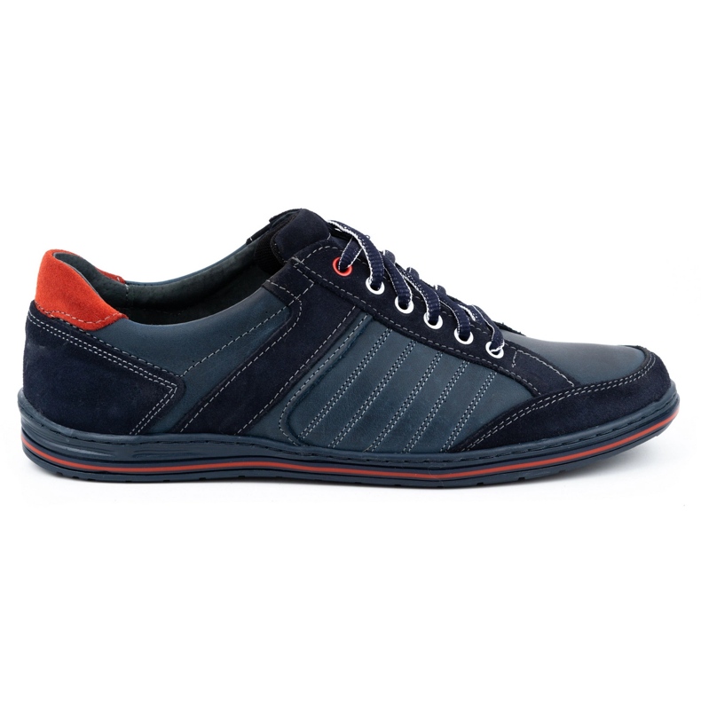KOMODO Sapatos masculinos de couro polonês 236K azul