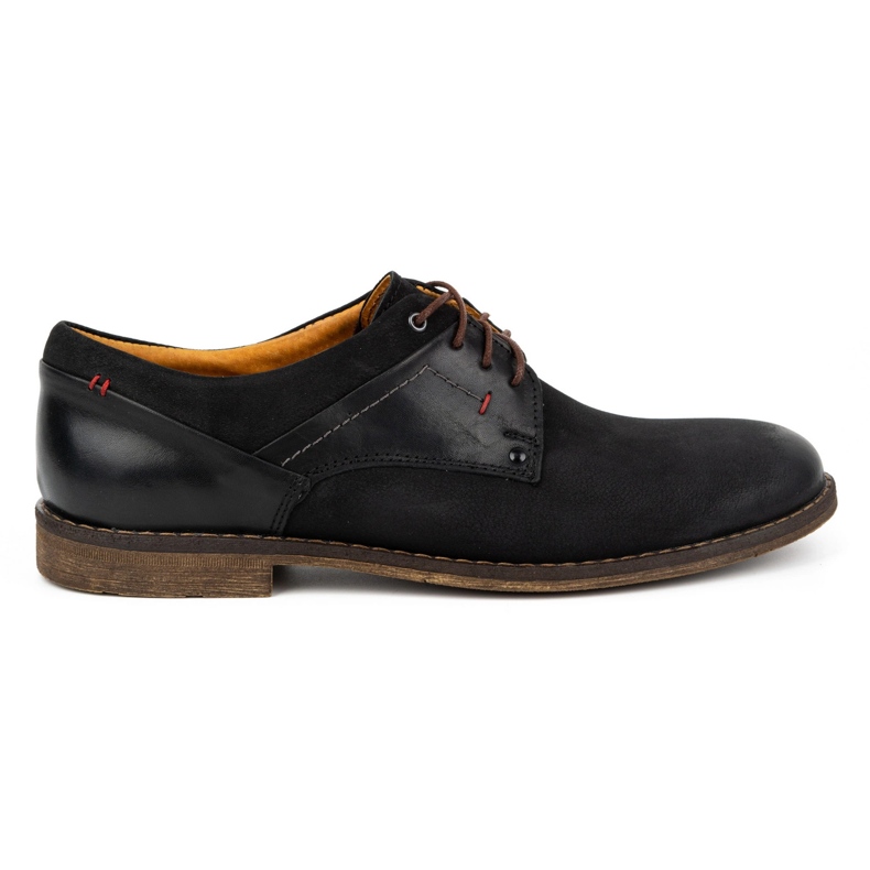 Kampol Sapatos masculinos casuais elegantes nobuck 333KAM pretos