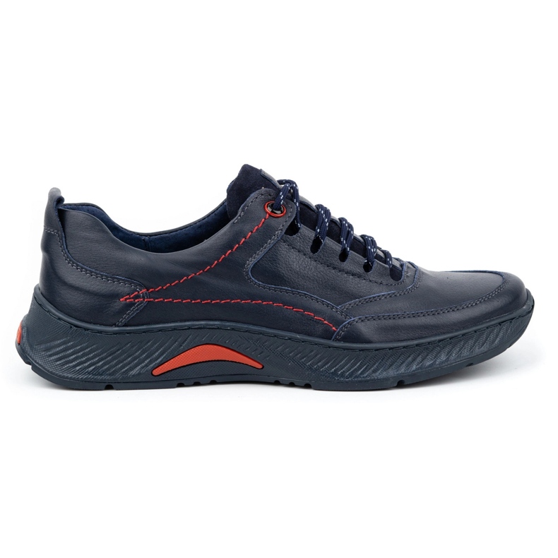 KOMODO Sapatos masculinos de couro Sport 922K azul marinho