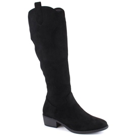 Botas femininas com isolamento de camurça preta Jezzi RMR2353-4 preto Botas femininas com isolamento de camurça preta Jezzi RMR2353-4 preto