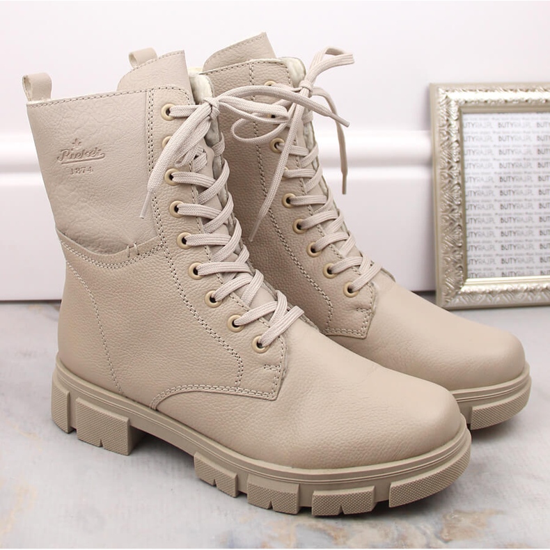 Botas femininas confortáveis ​​com isolamento bege Rieker Y7116-60