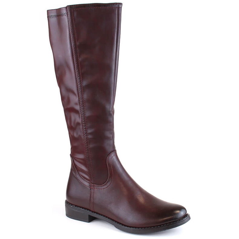 M. DASZYŃSKI Botas femininas com isolamento bordô M.Daszyński SA62-69 vermelho