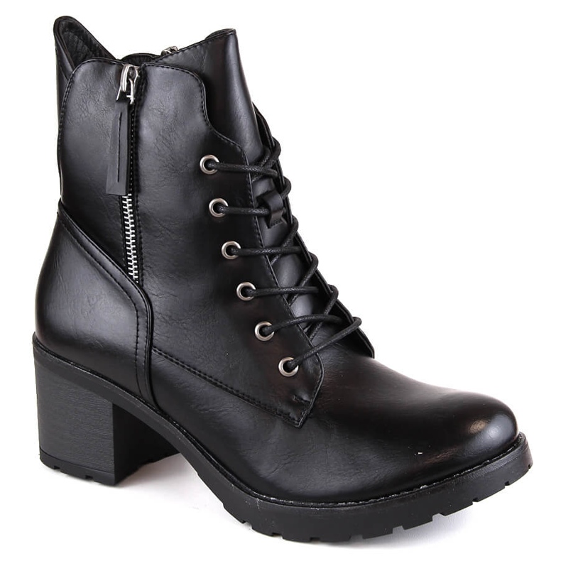 Botas femininas em poste e plataforma pretas Potocki SZ12181 preto