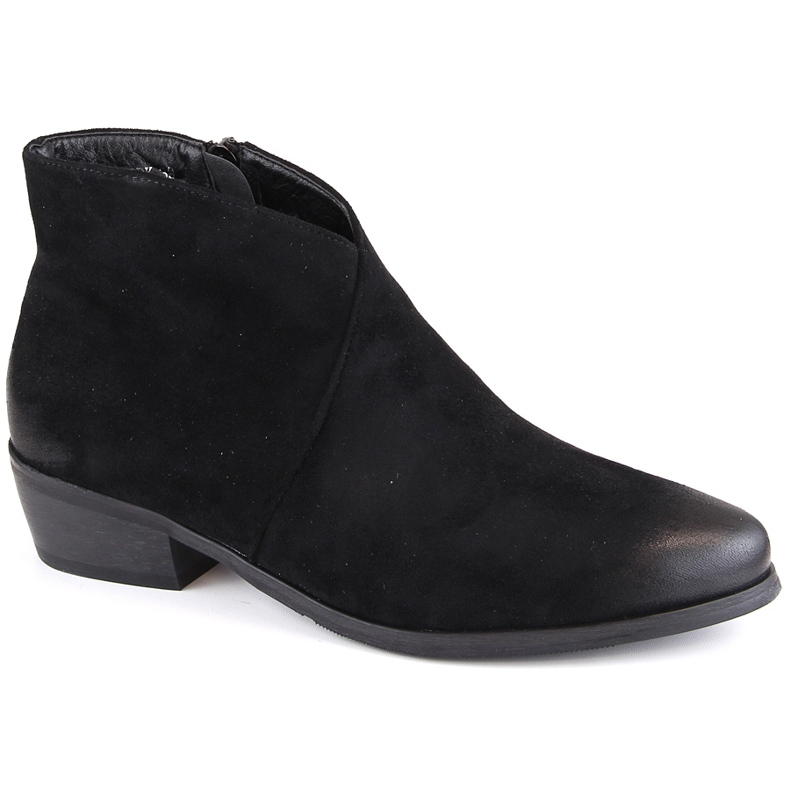 Botas de cowboy femininas de camurça preta Potocki SZ12188 preto