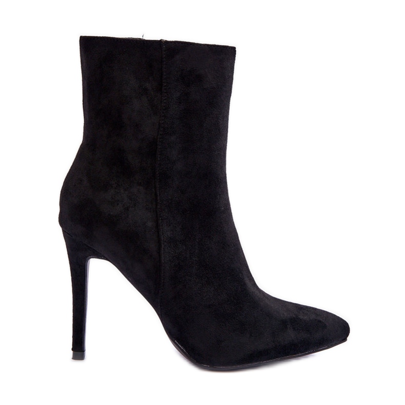 FB2 Botas de salto alto em camurça preta Eberpia preto