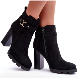 FB2 Botas de camurça com salto alto Liani preta preto