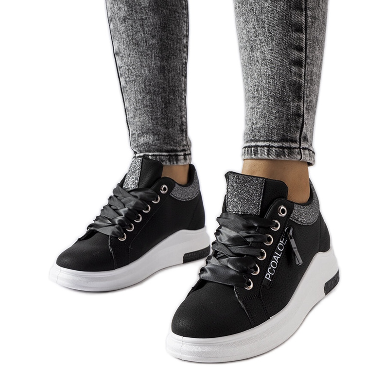 Inna Tênis de cunha preta de Birmingham preto