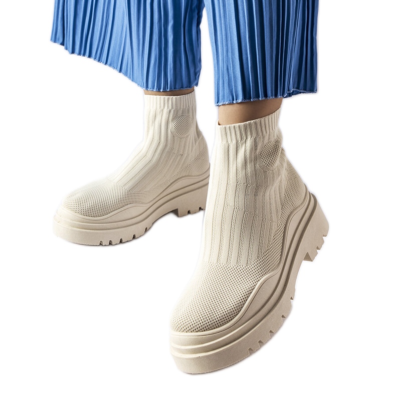 Marks tênis cano alto bege