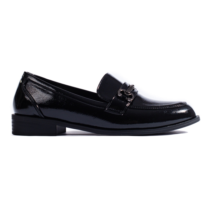 Elegantes mocassins Shelovet pretos lacados