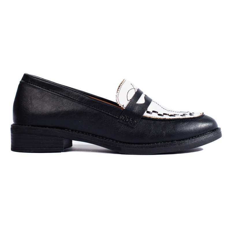 Mocassins Shelovet femininos em preto e branco