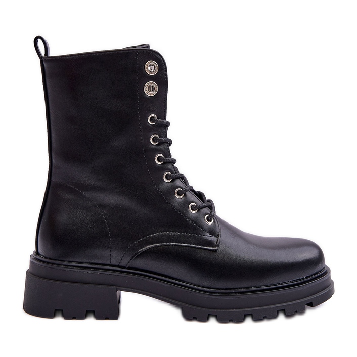 Vinceza Botas de trabalho pretas Yemannis preto