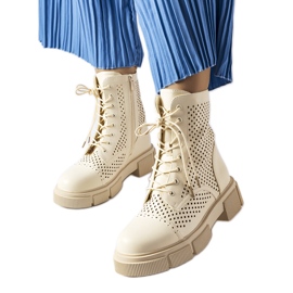 Botas corpus bege com aberturas