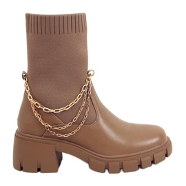 Bota meia Mona Khaki marrom